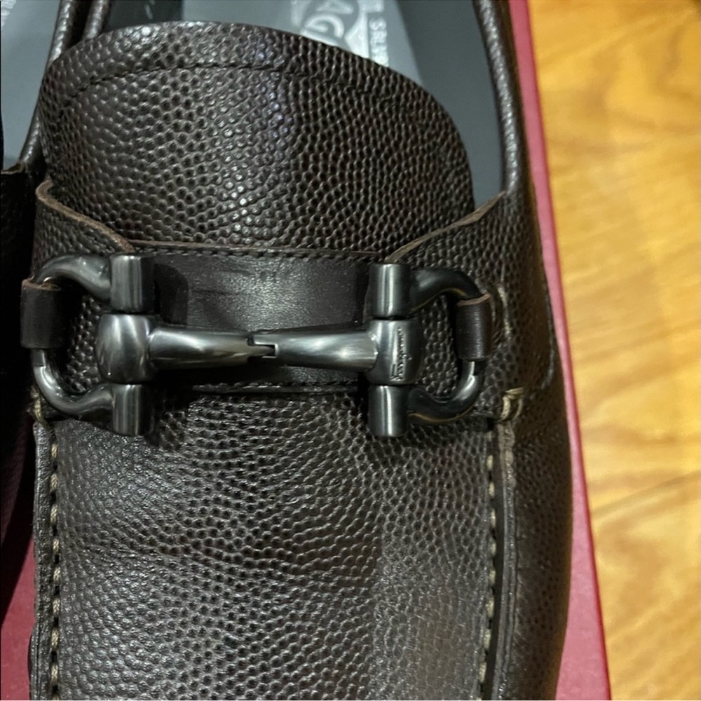 Salvatore Ferragamo Brown Leather Loafers with Horsebit Detail - Picture 2 of 10